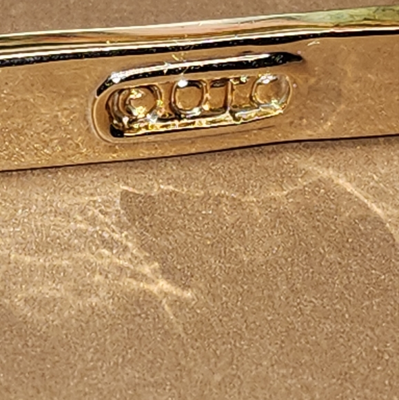 #2059, OTC SIGNED BROOCH, HPHT SYNTHETIC DIAMONDS, GOLD PLATED, 3"IN - Picture 3 of 7